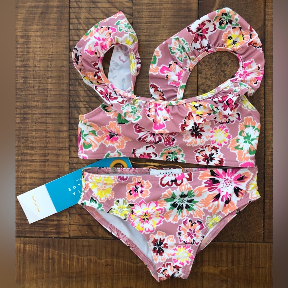 NWT Tanya Taylor Mini Gigi Ruffle 2-Piece Swimsuit - M (8-9 yrs)
